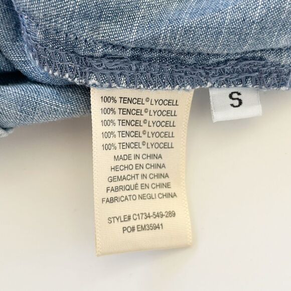 NWT Anthropologie Cloth & Stone Chambray Shift Dress Blue Size S - Picture 12 of 13